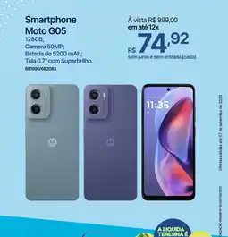 Lojas Pintos Smartphone Moto G05 oferta