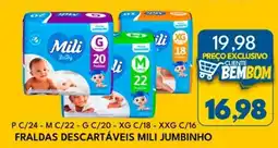 Rancho Bom Supermercados Fraldas descartáveis mili jumbinho oferta