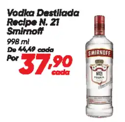 Dia Vodka Destilada Recipe N. 21 Smirnoff oferta