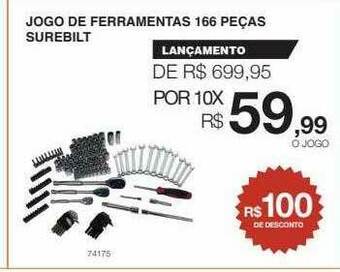 AutoZone Jogo De Ferramentas 166 Peças Surebilt oferta