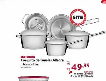 Le Biscuit Conjunto De Panelas Allegra Tramontina oferta