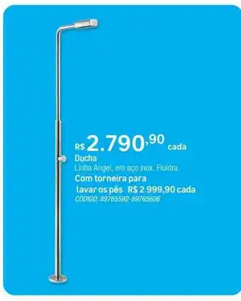 Leroy Merlin Ducha Linha Angel Em Aço Inox Fluidra Com Torneira Para Lavar Os Pés oferta