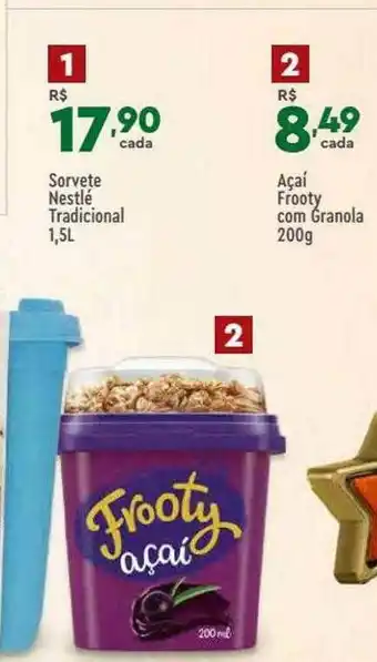 Sorvete Nestlé Tradicional Açai Frooty Com Granola