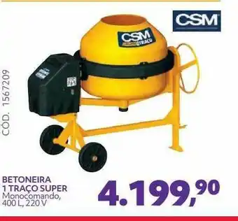 Betoneira 1 Traço Super Monocomando 400l 220v Csm