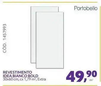 Telhanorte Revestimento Idea Bianco Bold 30x60cm Cx 1.79 M2 Extra Portobello oferta