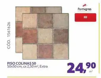 Piso Colinas 50 50x50 Cm Cx 2.50 M2 Extra Formigres