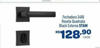 Comjol Fechadura 3400 Roseta Quadrada Black Externa Stam oferta