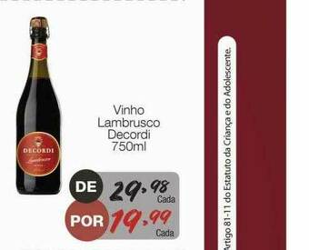 Supermercado Dalben Vinho Lambrusco Decordi oferta