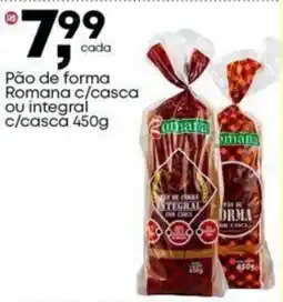 Frangolândia Pão de forma Romana c/casca ou integral c/casca oferta