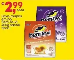 Frangolândia Lava-roupas em pó Bem-Te-Vi sachê tipos oferta