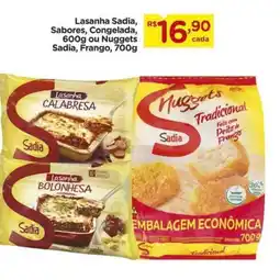 Carrefour Lasanha Sadia, Sabores, Congelada, ou Nuggets Sadia, Frango, oferta