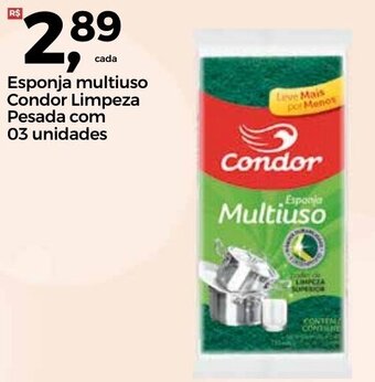 Esponja multiuso Condor Limpeza Pesada com 03 unidades