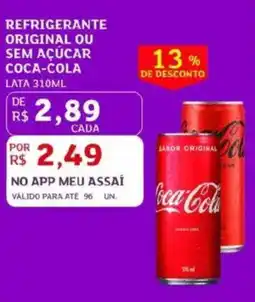 Assaí Atacadista Refrigerante original ou sem açúcar coca-cola oferta