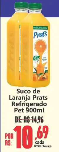 Big Supermercados Suco de Laranja Prats Refrigerado Pet oferta