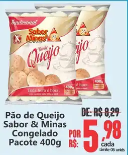 Big Supermercados Pão de Queijo Sabor & Minas Congelado Pacote oferta
