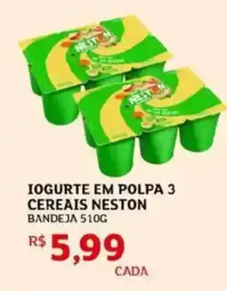 Assaí Atacadista Iogurte em polpa 3 cereais neston bandeja oferta