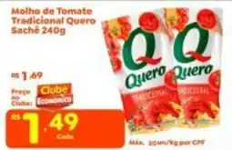 Econômico Atacadão Molho de Tomate Tradicional Quero Sache oferta