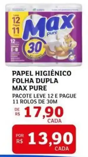 Assaí Atacadista Papel higiênico folha dupla max pure oferta