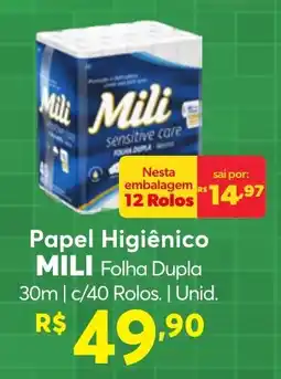 Big Bom Supermercados Papel Higiênico MILI oferta