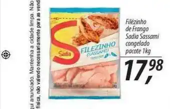 Asun Filézinho De Frango Sadia Sassami Congelado oferta