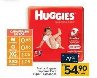 Coop Fralda Huggies Supreme Care Hiper Tamanhos oferta