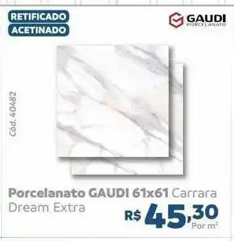 Porcelanato Gaudi 61x61 Carrara Dream Extra