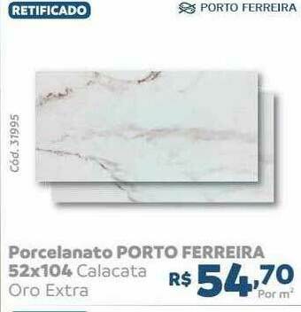 Porcelanato Porto Ferreira 52x104 Calacata