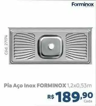 Tumkus Pia Aço Inox Forminox 1.2x.053m oferta