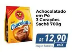 Hiper Moreira Achocolatado em Pó 3 Corações Sachê oferta