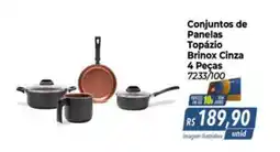 Hiper Moreira Conjuntos de Panelas Topázio Brinox Cinza oferta