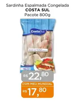 Supermercados Mundial Sardinha Espalmada Congelada COSTA SUL Pacote oferta