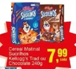 Negreiros Cereal Matinal Sucrilhos Kellogg's Trad ou Chocolate oferta