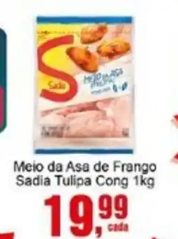 Negreiros Meio da Asa de Frango Sadia Tulipa Cong oferta