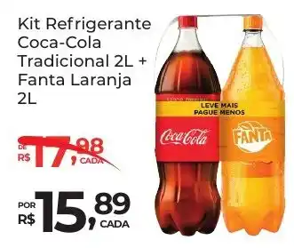 Super Luna Kit Refrigerante Coca-Cola Tradicional + Fanta Laranja oferta