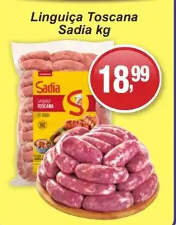 Supermercados Rod e Raf Linguiça Toscana Sadia oferta