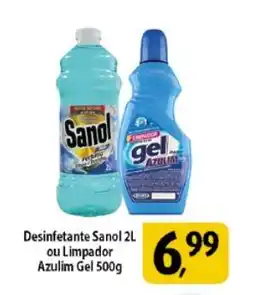 Coelho Diniz Desinfetante Sanol ou Limpador Azulim Gel oferta