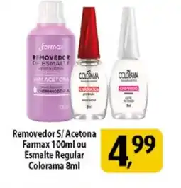 Coelho Diniz Removedor 5/ Acetona Farmax ou Esmalte Regular Colorama oferta