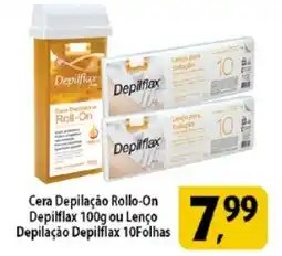 Coelho Diniz Cera Depilação Rollo-On Depilflax ou Lenço Depilação Depilflax 10Folhas oferta