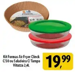 Coelho Diniz Kit Formas Air Fryer Clinck C/50 ou Saladeira C/ Tampa Vitazza oferta