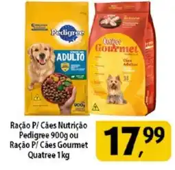 Coelho Diniz Ração P/ Cães Nutrição Pedigree ou Ração P/ Cães Gourmet Quatree oferta