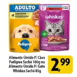 Coelho Diniz Alimento Úmido P/ Cães Pedigree Saché ou Alimento Úmido P/ Gato Whiskas Sachê oferta