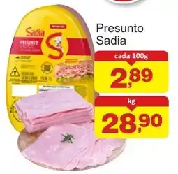 Supermercados Rod e Raf Presunto Sadia oferta
