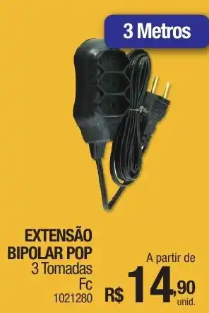 Milium Extensão bipolar pop 3 tomadas oferta