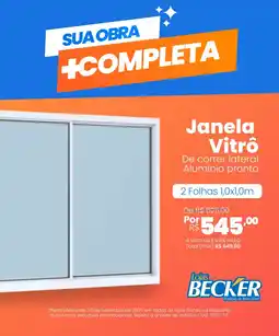 Lojas Becker Janela Vitrô De correr lateral Alumínio pronto oferta
