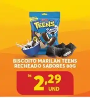 Atacadão Centro Sul Biscoito Marilan Teens Recheado Sabores 80g oferta