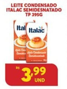 Atacadão Centro Sul Leite Condensado Italac Semidesnatado TP 395g oferta