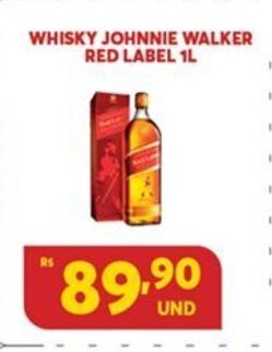 Atacadão Centro Sul Whisky Johnnie Walker Red Label 1L oferta