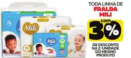Lider Atacadista Toda linha de fralda mili oferta
