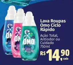 Supermercados Mateus Lava Roupas Omo Ciclo Rápido Ação Total, oferta