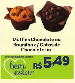 Covabra Supermercados Muffins Chocolate ou Baunilha c/ Gotas de Chocolate un. oferta